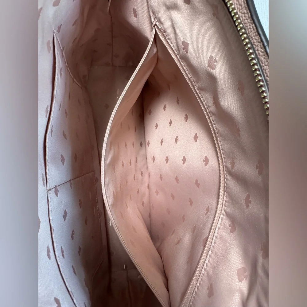 Kate Spade Monet Large Compartment Tote – Leather Pink Burgundy Shoulder Bag - Picture 14 of 17